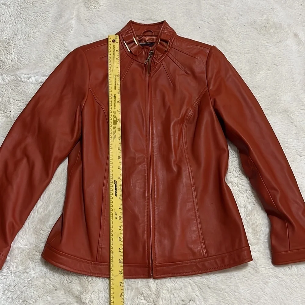 Bradley bayou Womens Genuine leather brown / orange  jacket Womens size … - Picture 7 of 8